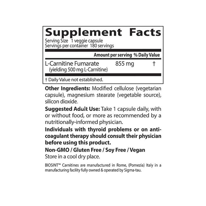 biosint l carnitine Prodotti Doctors Best L-Carnitine Fumarate with